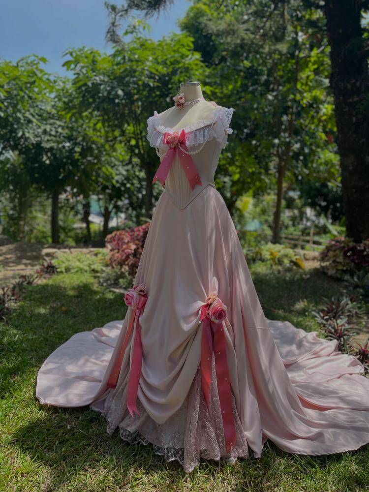 22 Satin Lace Pink Dress Outfits Image