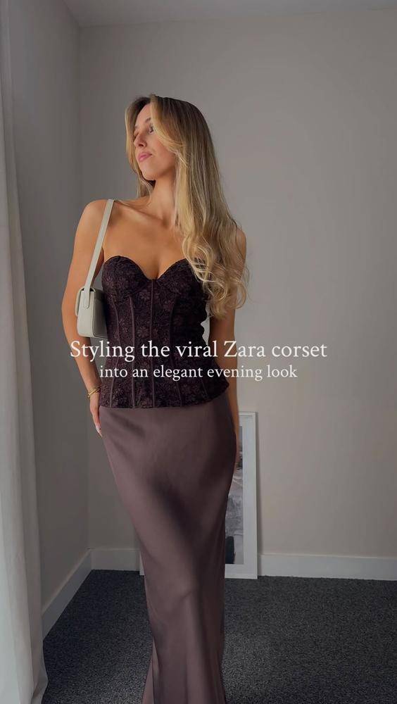 18 Zara Lace Skirt Satin Outfits Ideas Image
