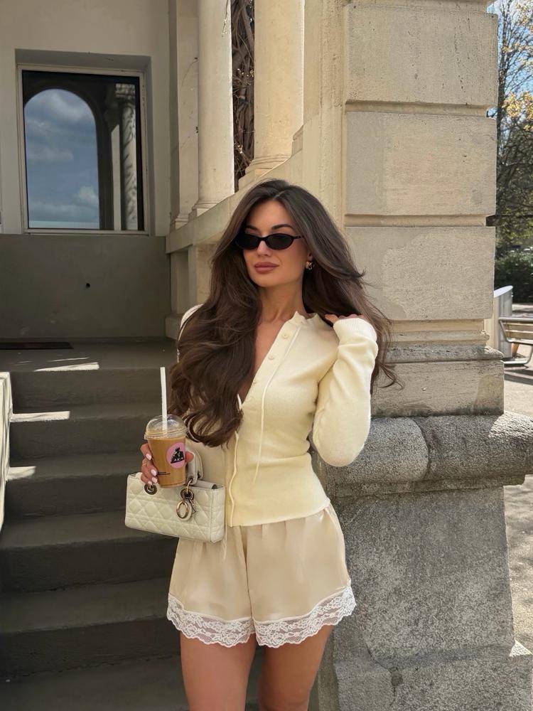 25 Satin Lace Cami Blazer Outfits Ideas Image