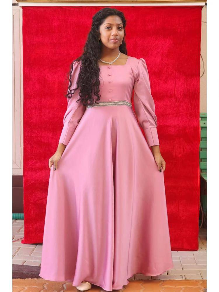 22 Satin Lace Pink Dress Outfits Image