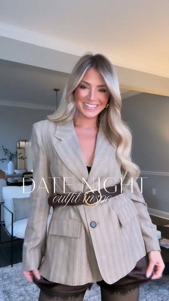 25 Satin Lace Cami Blazer Outfits Ideas Image