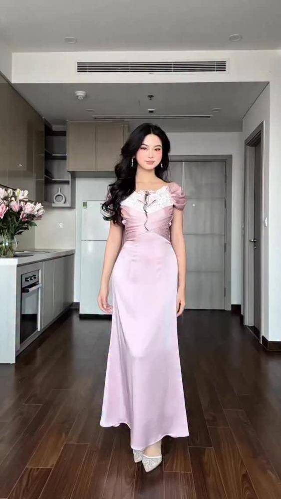 22 Satin Lace Pink Dress Outfits Image