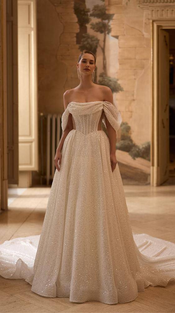 27 Satin Lace Pearl Wedding Dress Outfits Image