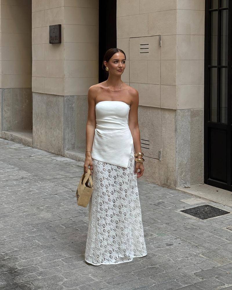27 Satin Lace Skirt Outfits Ideas Image