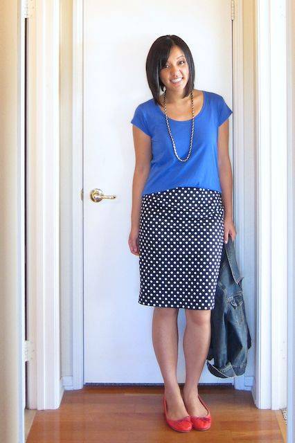 28 Blue Polka Dot Skirt Outfits Image