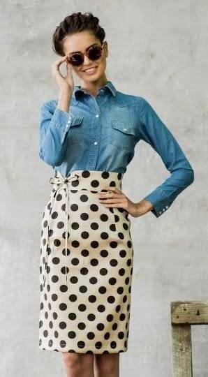28 Blue Polka Dot Skirt Outfits Image