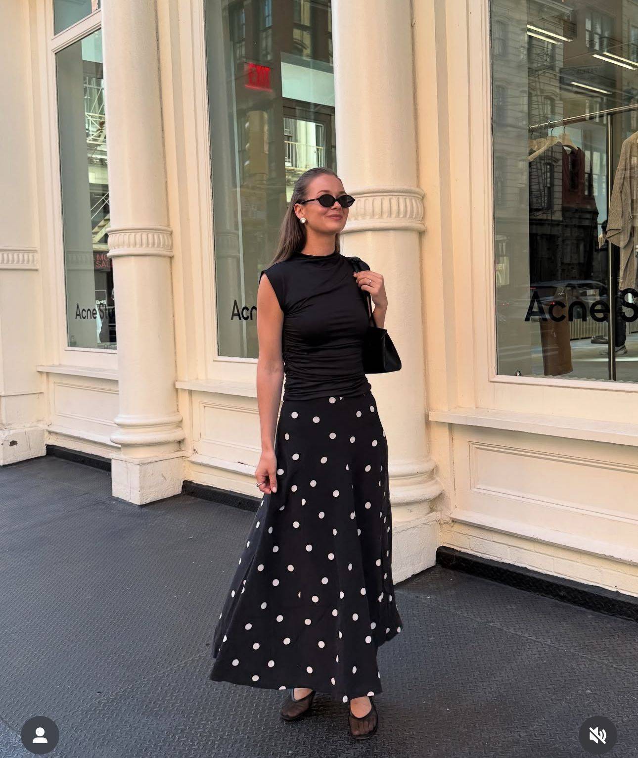 25 White Polka Dot Skirt Outfits Image