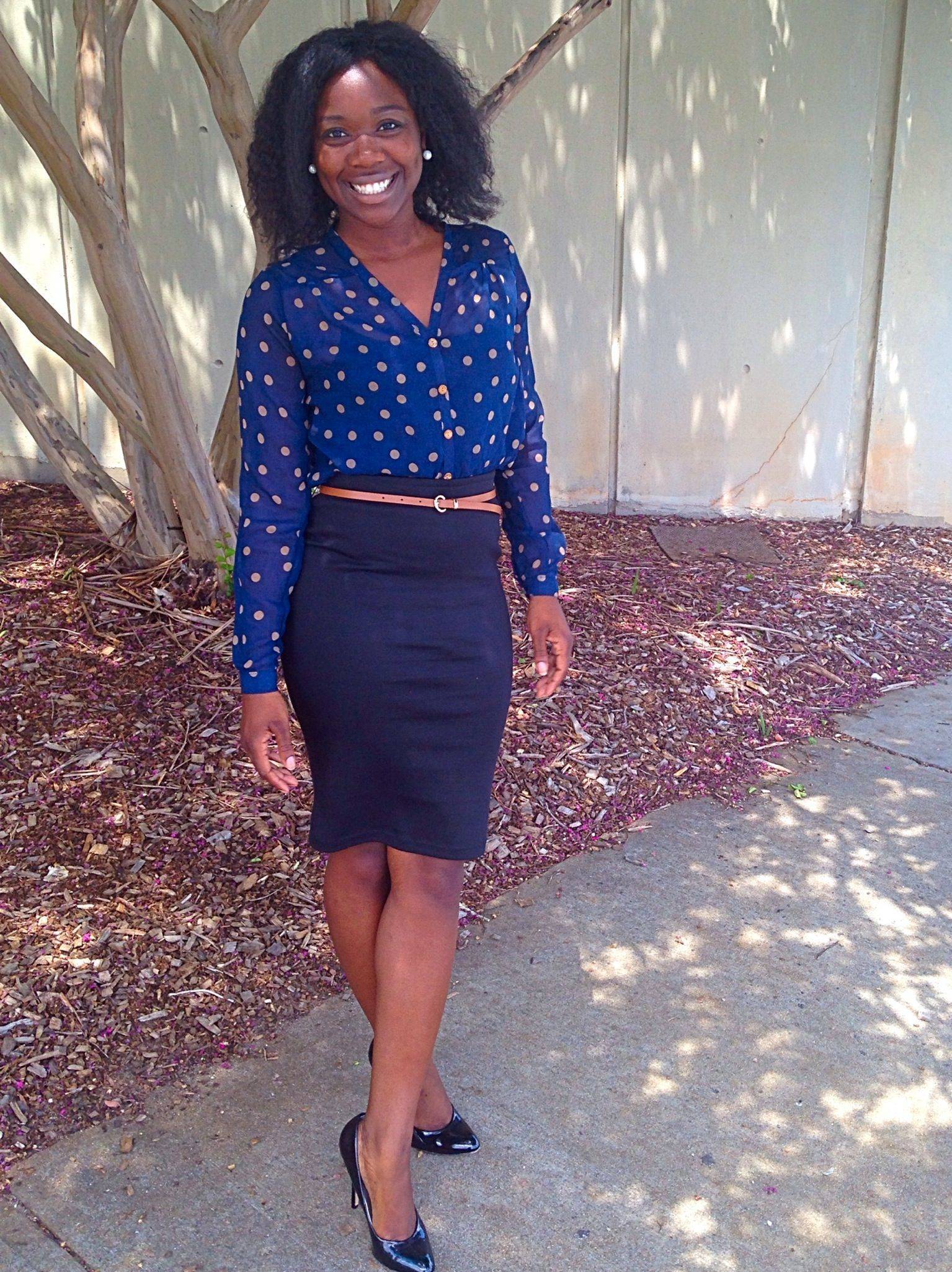 28 Blue Polka Dot Skirt Outfits Image