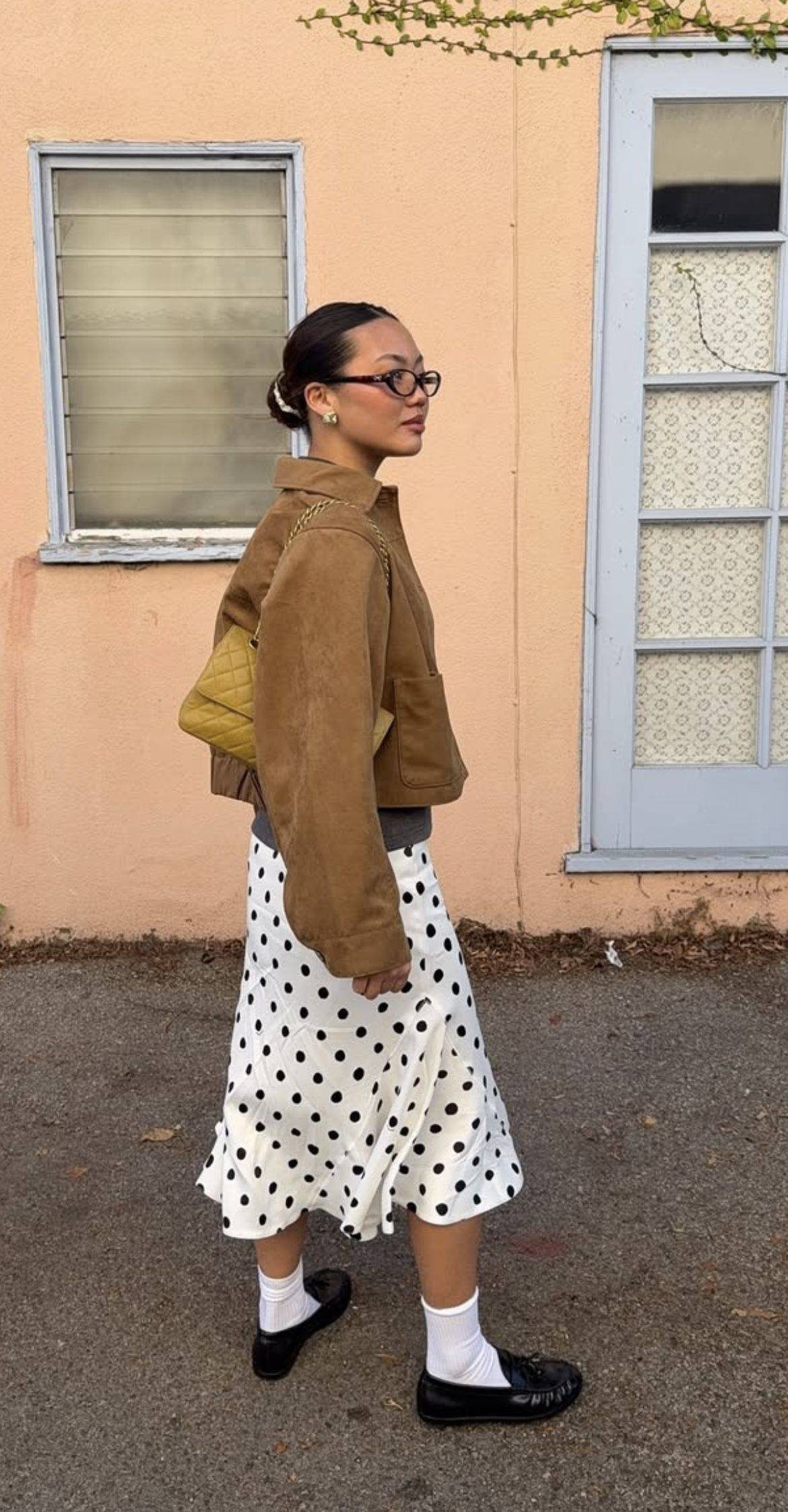 29 Brown Polka Dot Skirt Outfits Image
