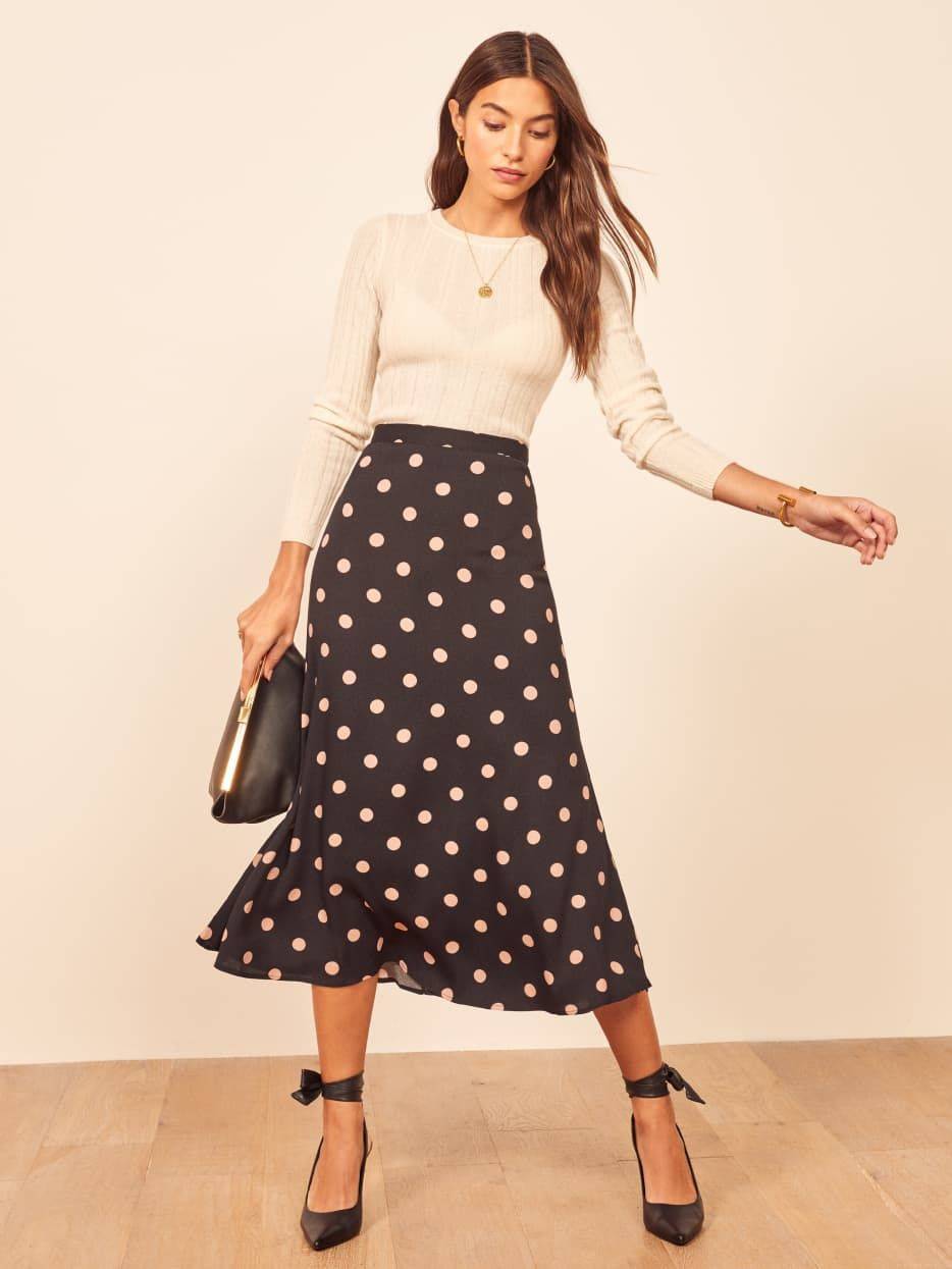 29 Brown Polka Dot Skirt Outfits Image