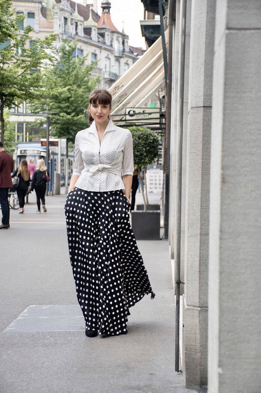25 White Polka Dot Skirt Outfits Image