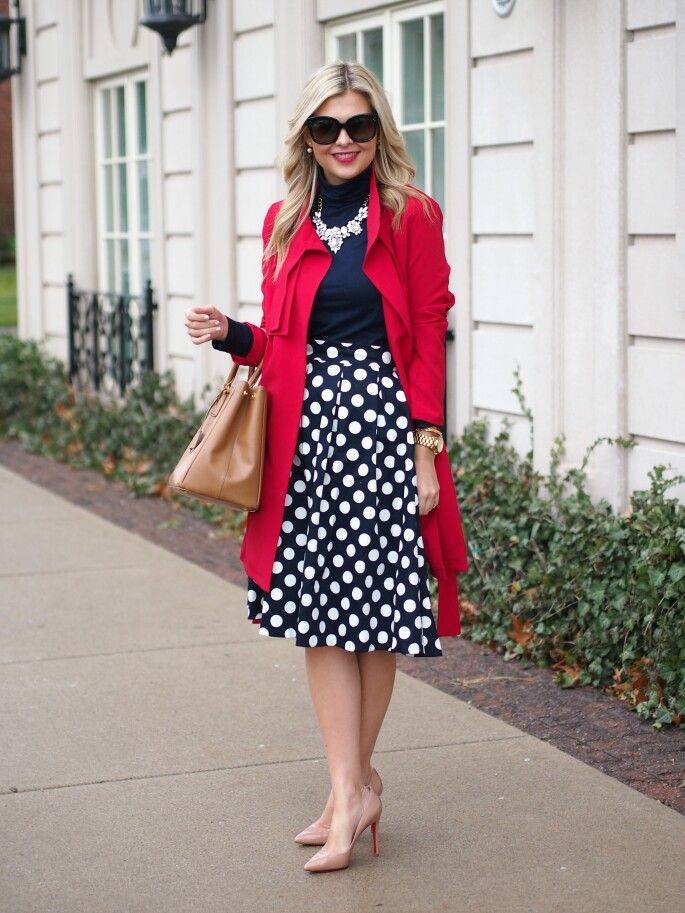 21 Red Polka Dot Skirt Outfits Image