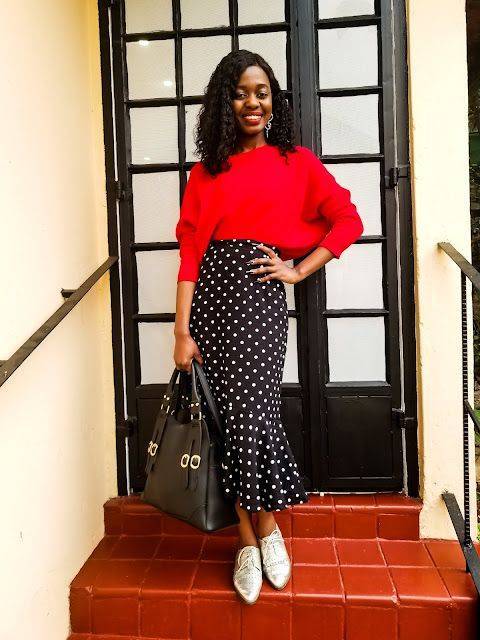 21 Red Polka Dot Skirt Outfits Image