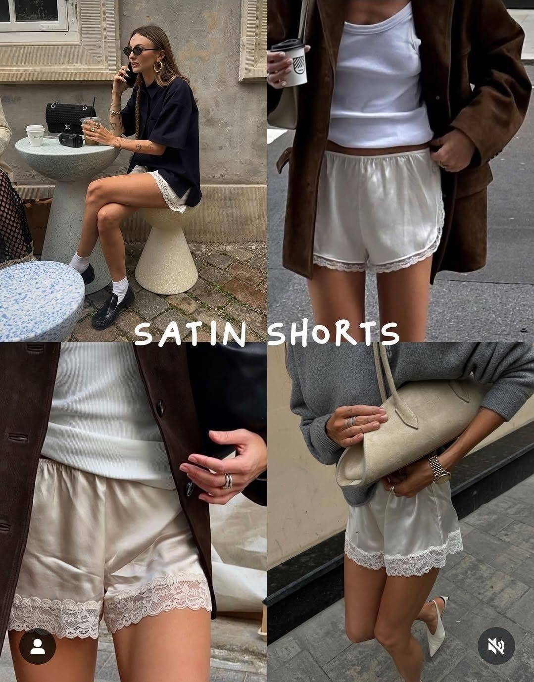 18 Beige Lace Trim Shorts Outfits Image