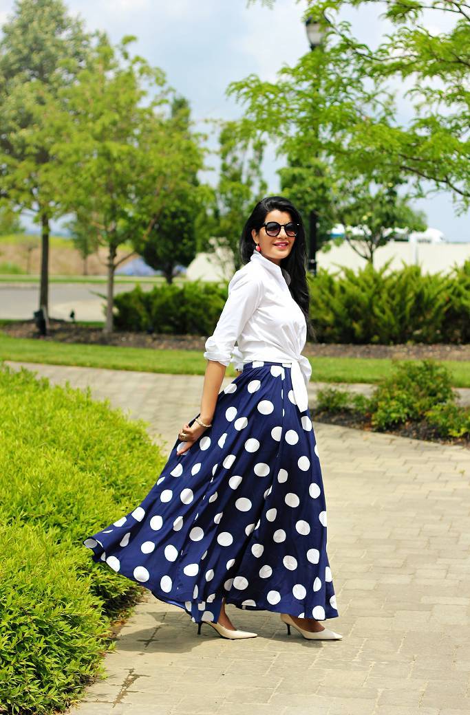 25 White Polka Dot Skirt Outfits Image