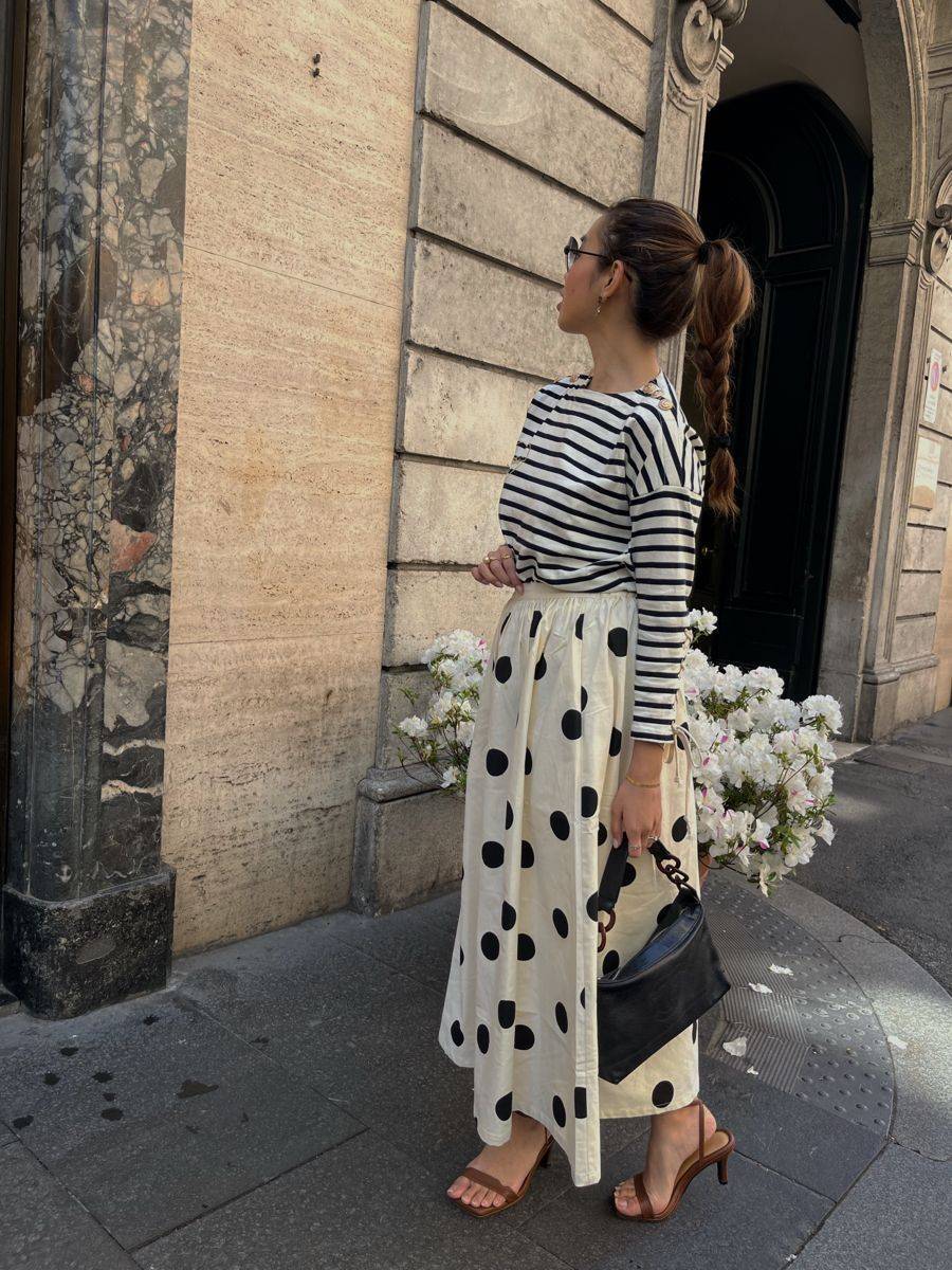25 White Polka Dot Skirt Outfits Image