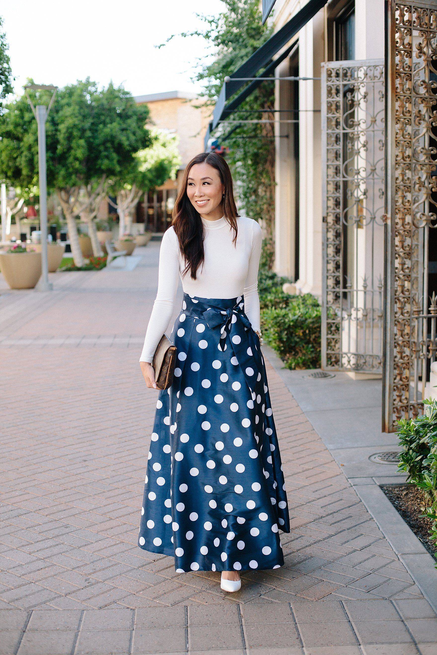 28 Blue Polka Dot Skirt Outfits Image