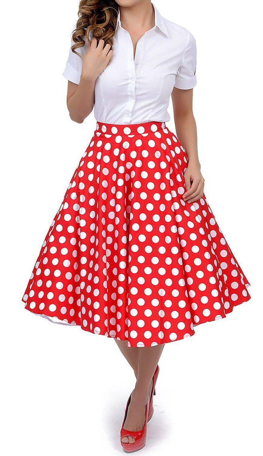 21 Red Polka Dot Skirt Outfits Image