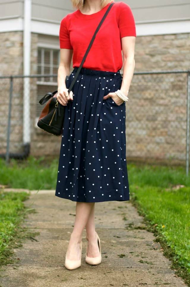 28 Blue Polka Dot Skirt Outfits Image