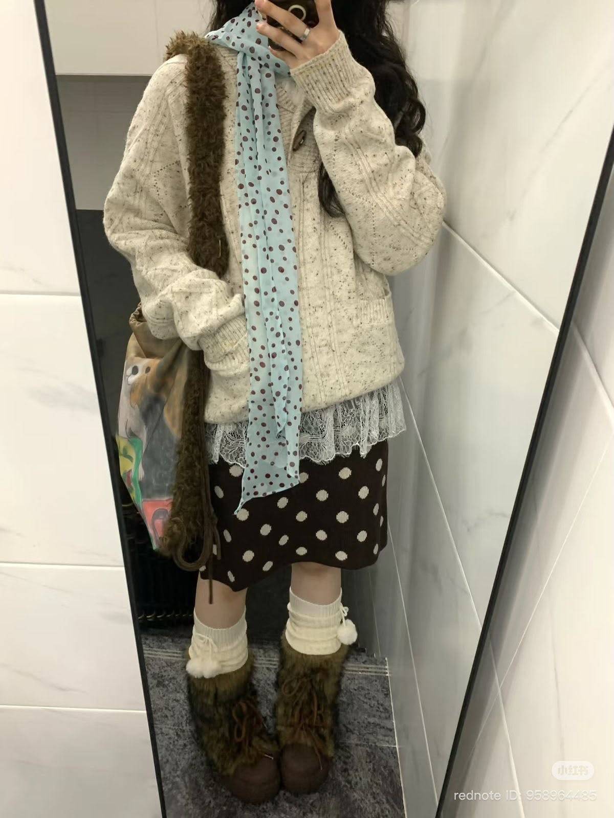 29 Brown Polka Dot Skirt Outfits Image