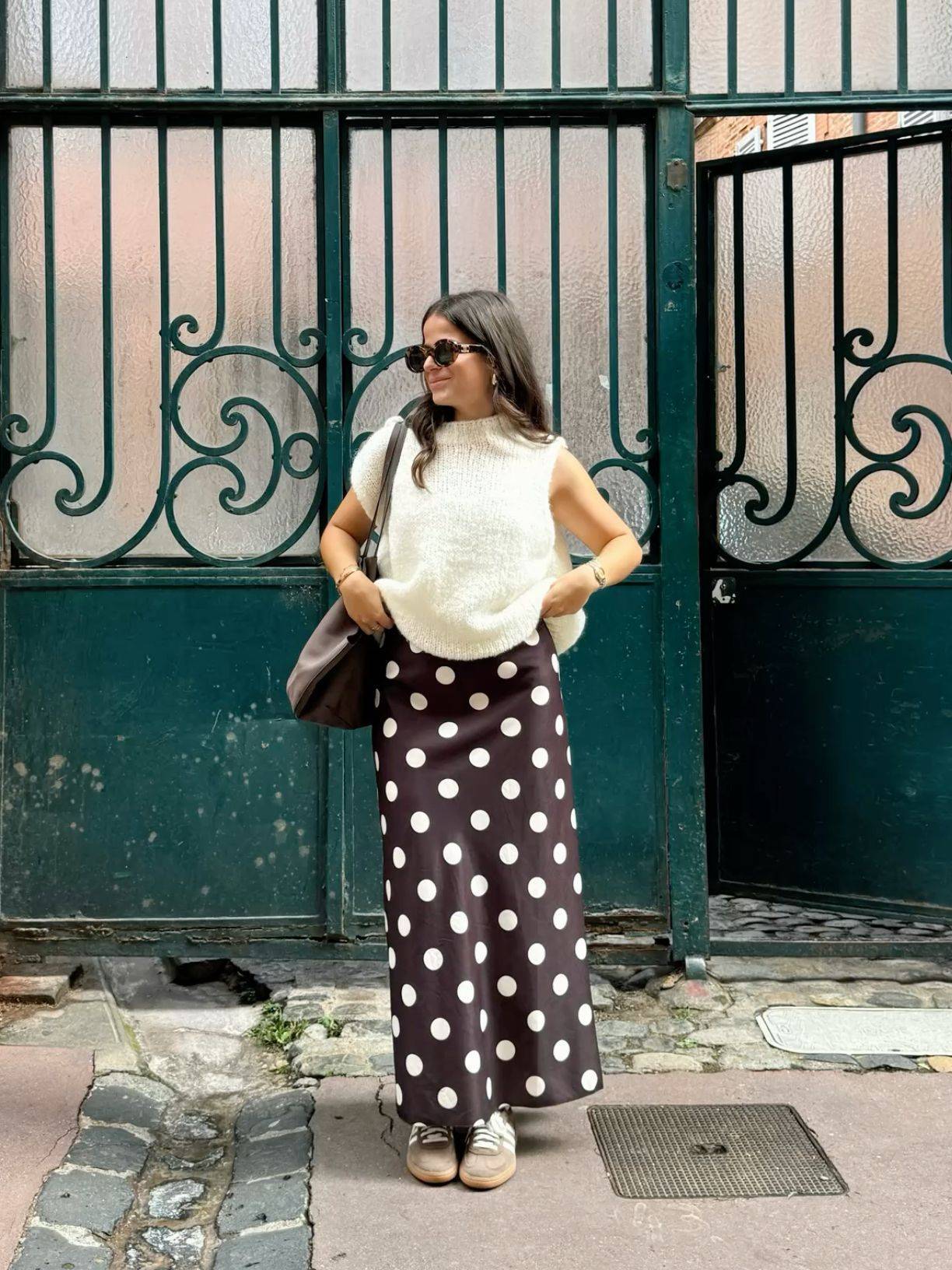29 Brown Polka Dot Skirt Outfits Image