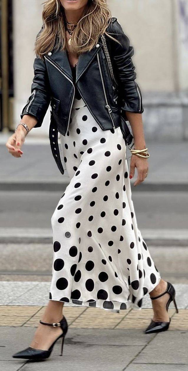 25 White Polka Dot Skirt Outfits Image