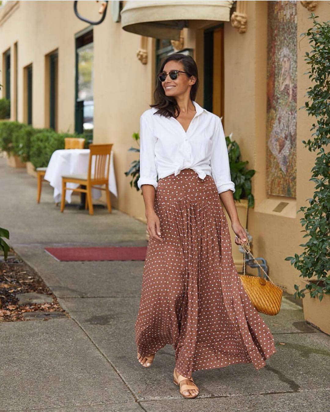 29 Brown Polka Dot Skirt Outfits Image