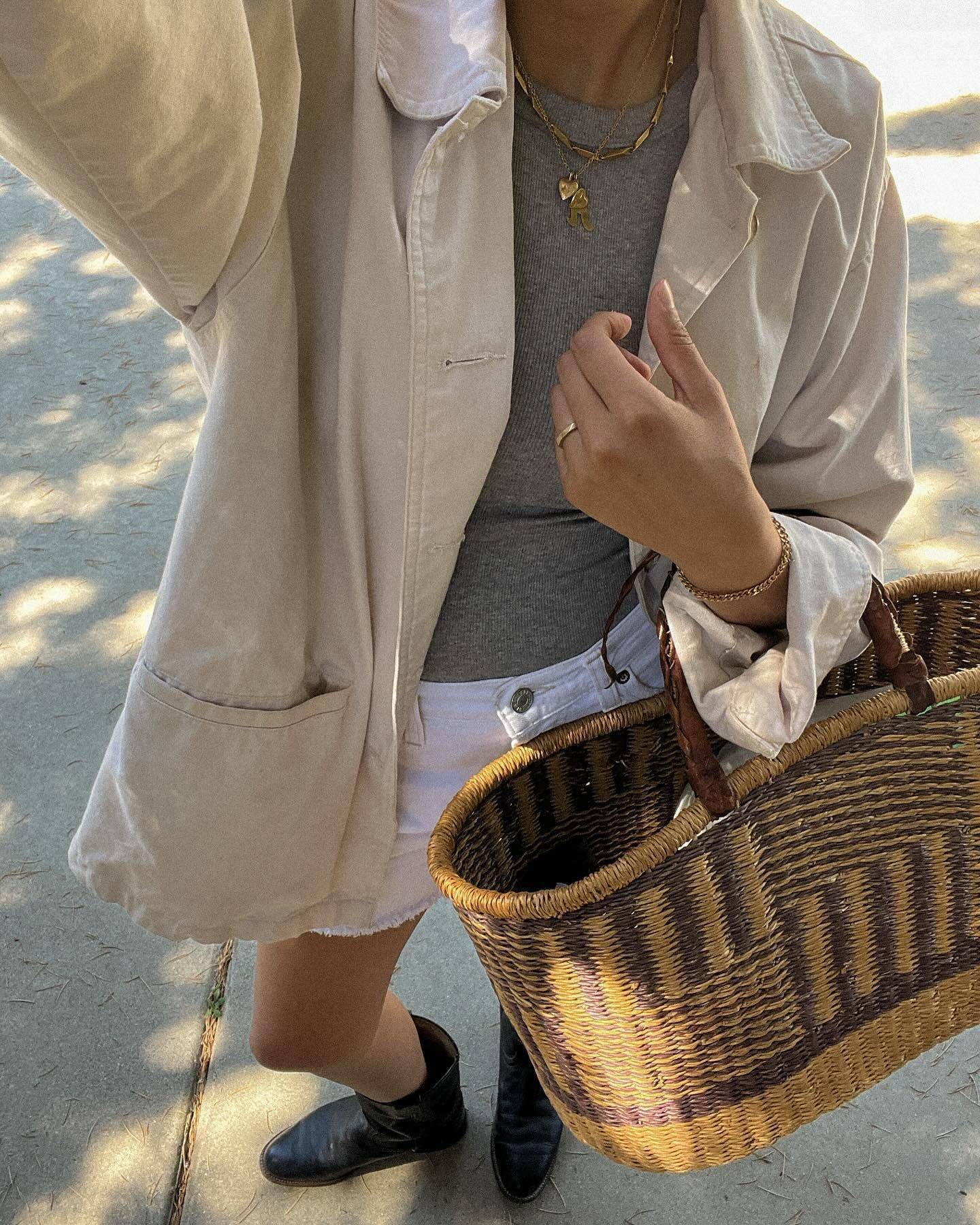 16 Woven Bag Outfit Ideas Image