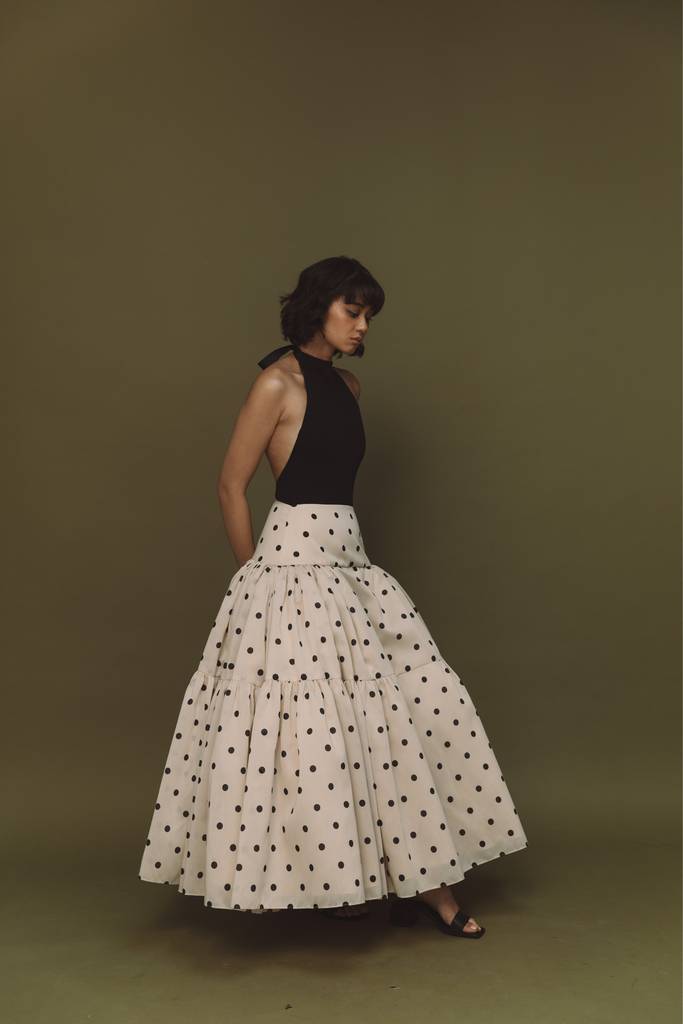 21 Cream Polka Dot Skirt Outfits Image