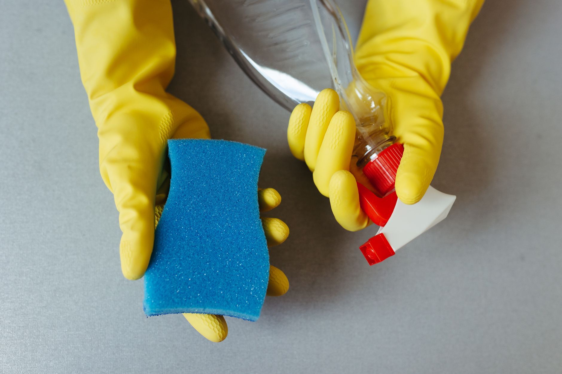 Homemade Wall Cleaner Recipes overhead view of homemade cleaning supplies