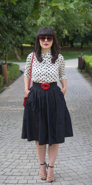 25 White Polka Dot Skirt Outfits Image