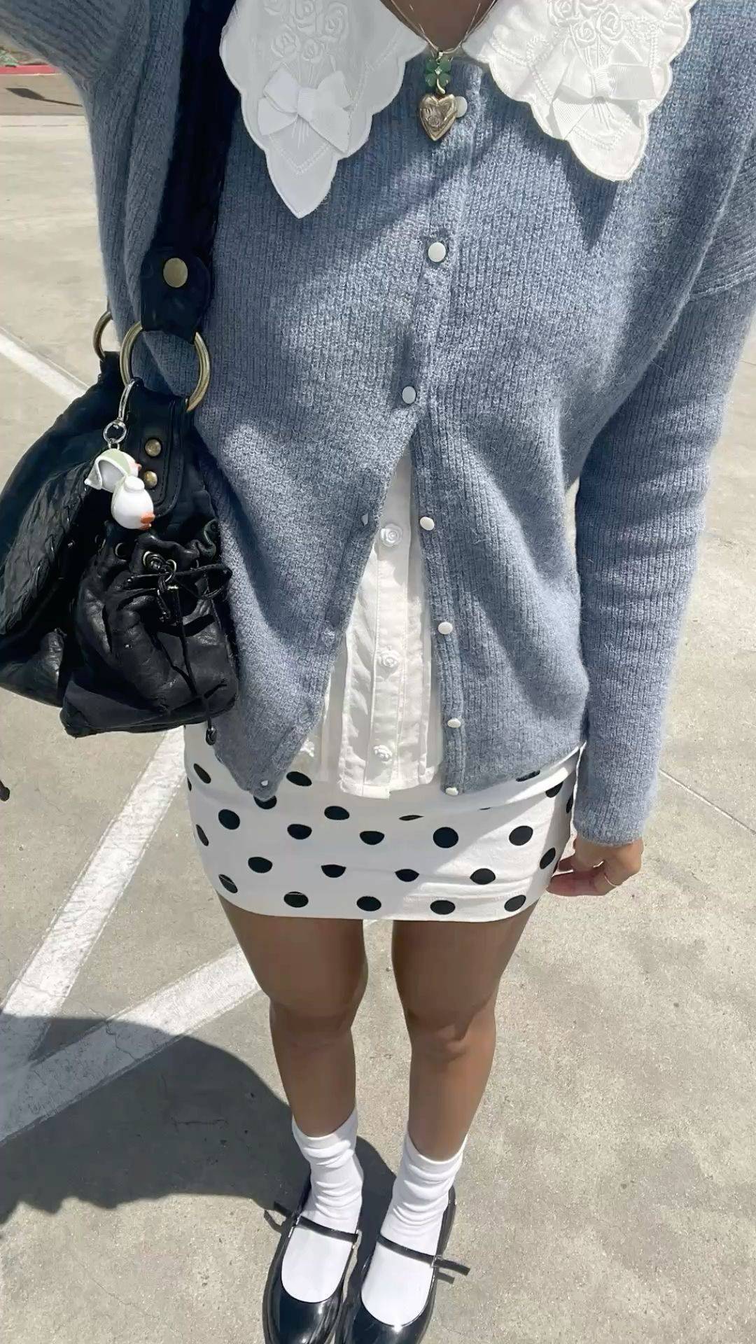 28 Blue Polka Dot Skirt Outfits Image