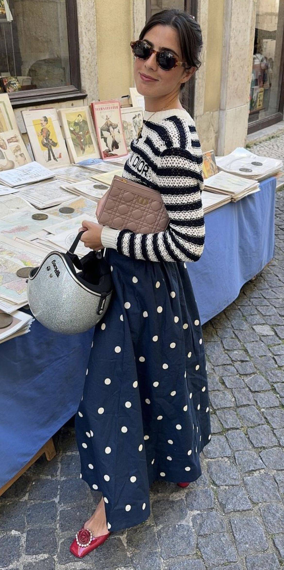 28 Blue Polka Dot Skirt Outfits Image