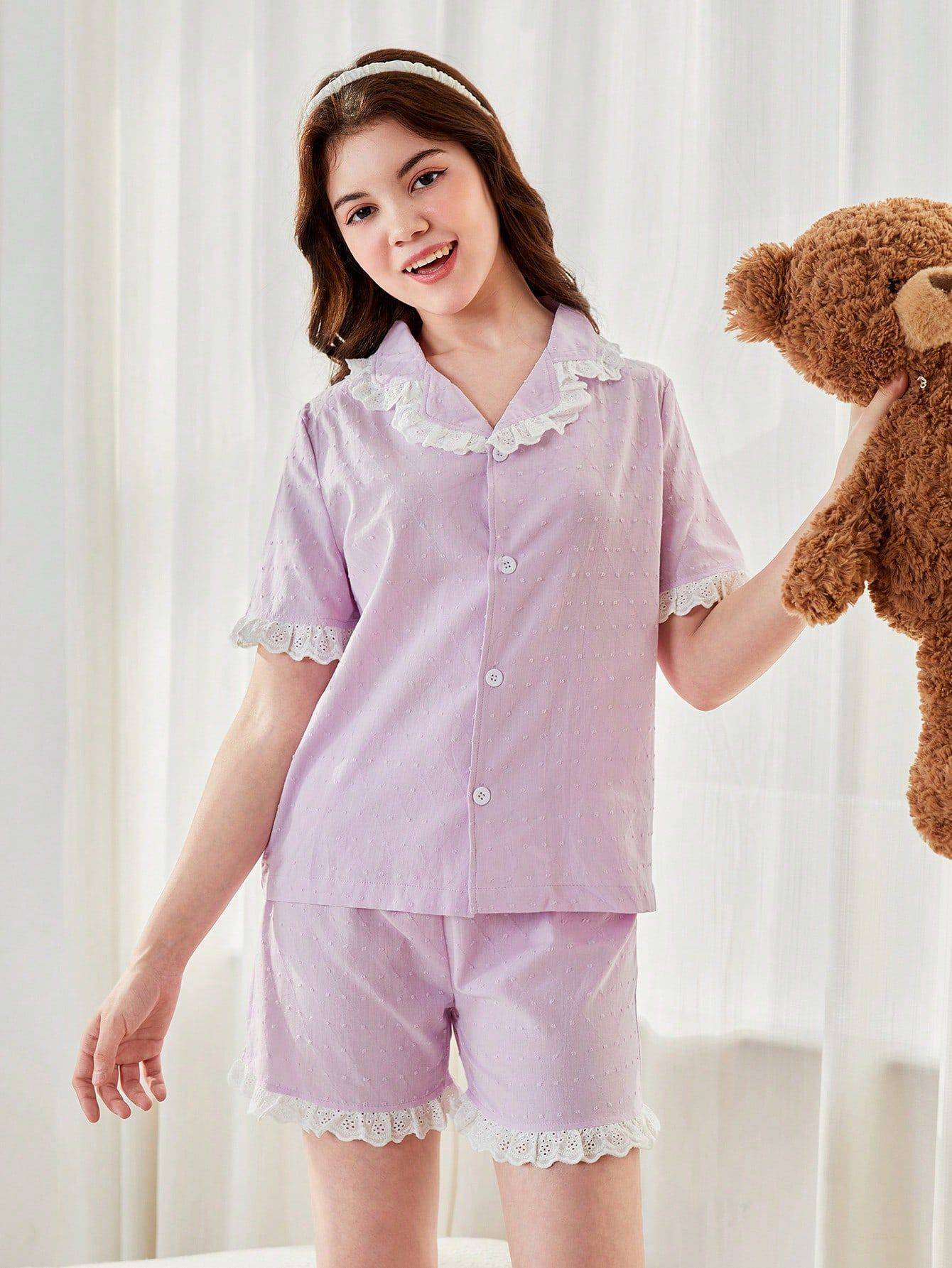 12 Lavender Lace Trim Shorts Outfits Image