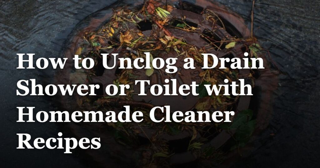 How to Unclog a Drain Shower or Toilet with Homemade Cleaner Recipes