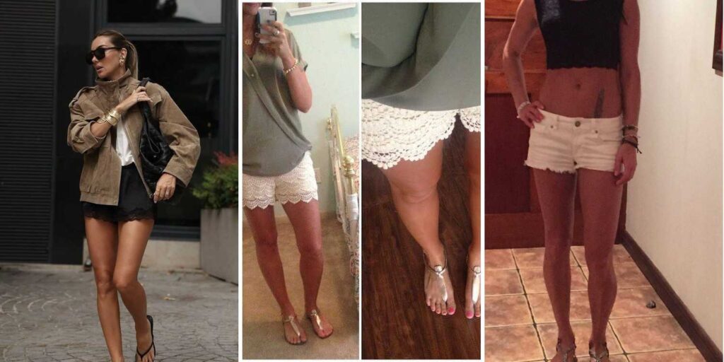 12 Brown Lace Trim Shorts Outfits
