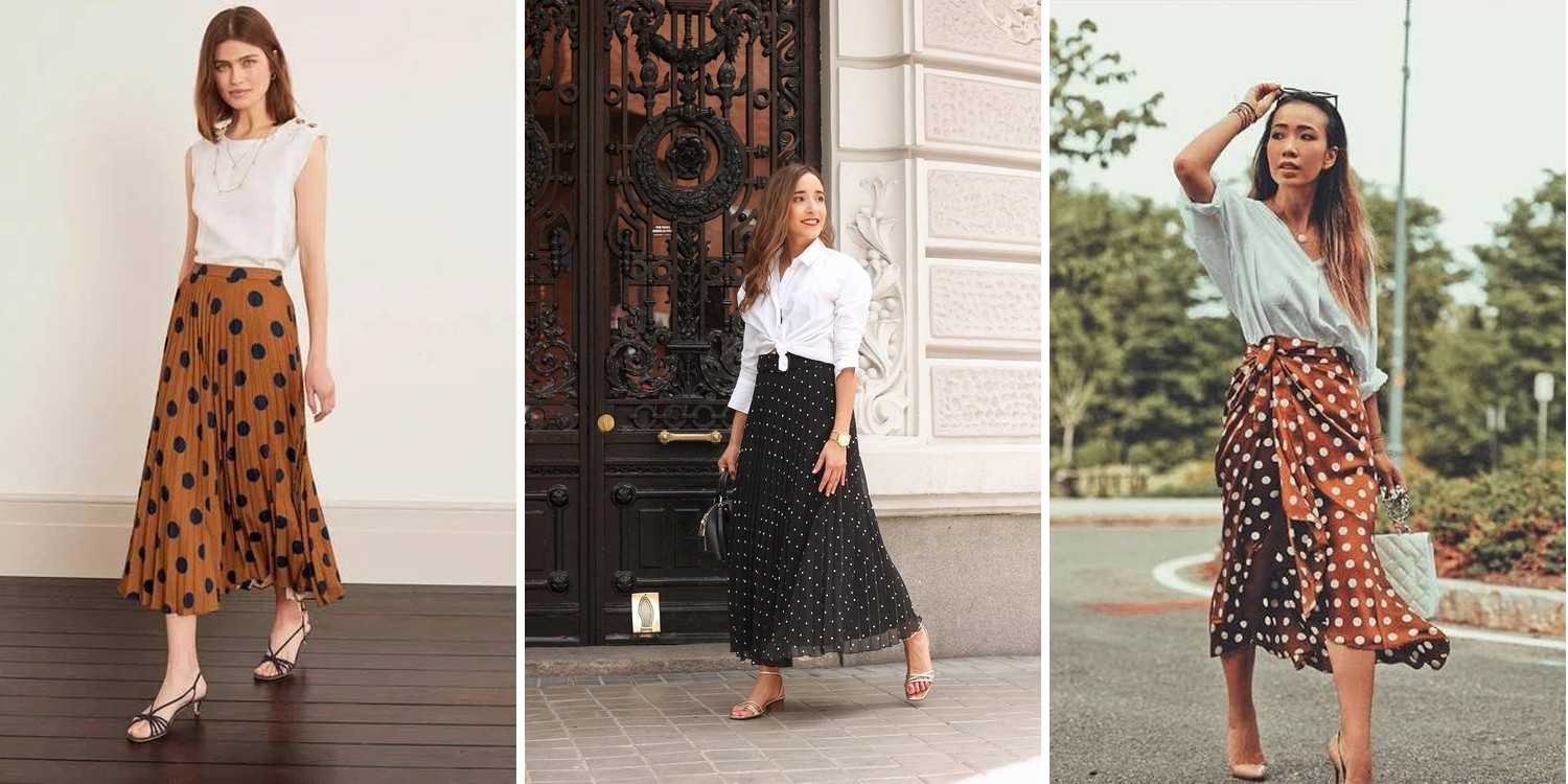 29 Brown Polka Dot Skirt Outfits