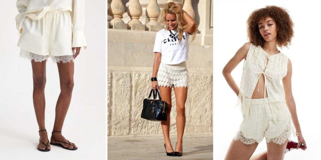 11 Cream Lace Trim Shorts Outfits