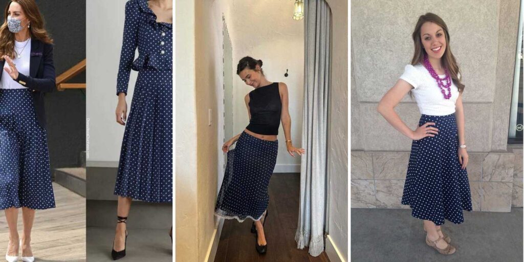 30 Navy Polka Dot Skirt Outfits