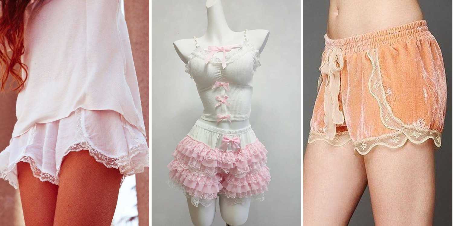 23 Pink Lace Trim Shorts Outfits