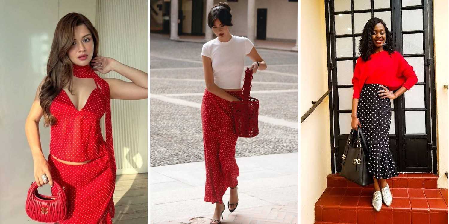 21 Red Polka Dot Skirt Outfits