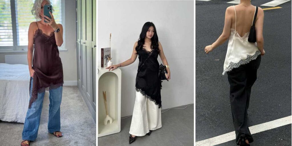 23 Satin Lace Cami Outfits Ideas