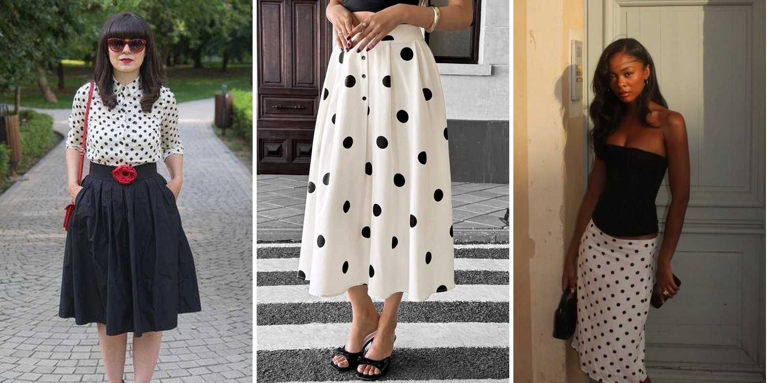 25 White Polka Dot Skirt Outfits